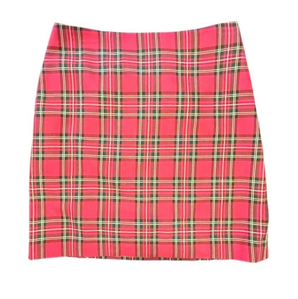 Talbots Tartan Plaid Skirt Side Zip Effortless Sz. 6P Preppy Holidays